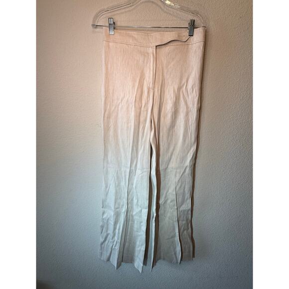 Derek Lam 10 Crosby Owen Linen-Blend Twill Flared Pants Almond Women's Size 4 - Picture 3 of 6